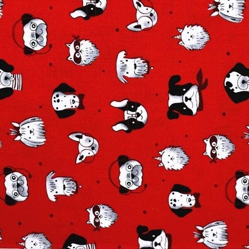 Posh Pups  Michael Miller  Cotton Fabric Dress Up Dogs   By the Yard  