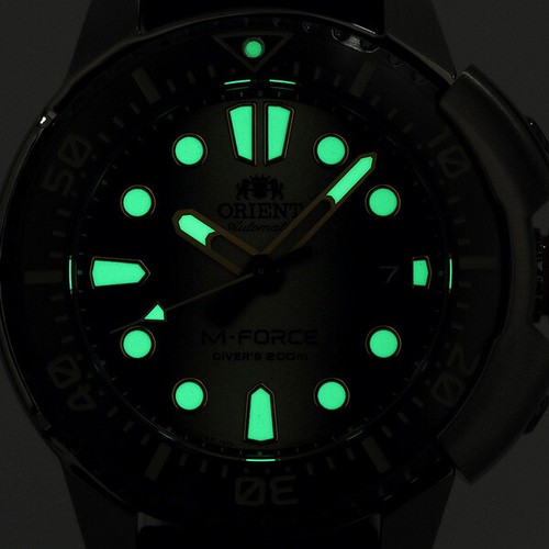 Pre-owned Orient M-force 200m Rn-ac0l05g Automatic Mens Watch Us4