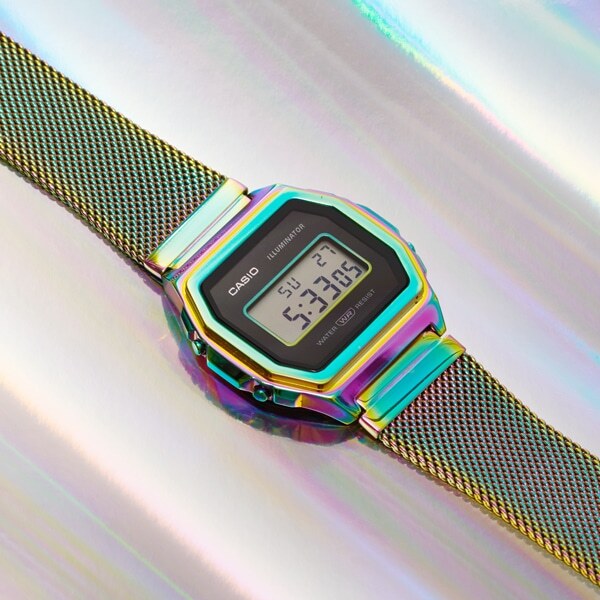 Pre-owned Casio Standard Premium A1000rbw-1jf Tictac Limited Rainbow Color Watch 38mm