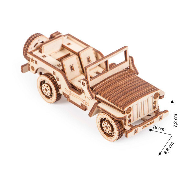 Wood Trick - Holz Modellbau Jeep Auto Trailer geeignet 72 Teile