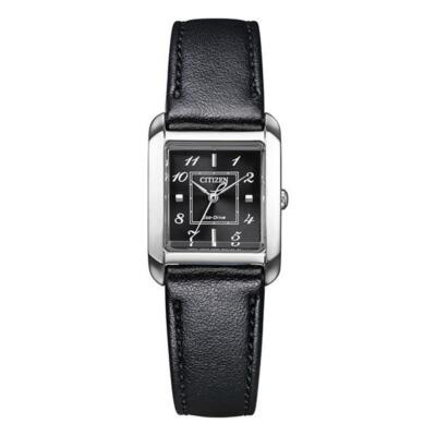 Pre-owned Citizen L Square Collection Ew5600-10e Black Women's Watch In Box