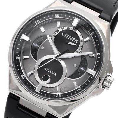 Pre-owned Citizen Attesa Eco-drive Bu0060-09h Silver Black Solar Men's Watch In Box