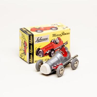 Schuco Micro Racer 1042 Midget USA Silver Wind-Up Metal Car