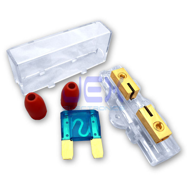 In-Line Car Audio APX MAXI Blade Fuse Holder 4ga 12V/24V/32V DC + 10-100A Fuse
