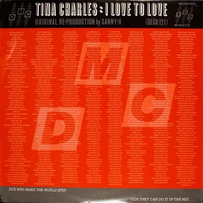 Tina Charles, I Love To Love - deck 121 - 12'' UK 1986 VG|VG