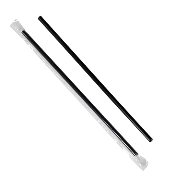 Karat 9-Inch Jumbo Straws (5mm) Poly Wrapped - Black - 2,000 ct, C9035