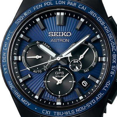 Pre-owned Seiko Astron Nexter Sbxc121 Navy Titanium Gps Radio Solar Men's Watch In Box