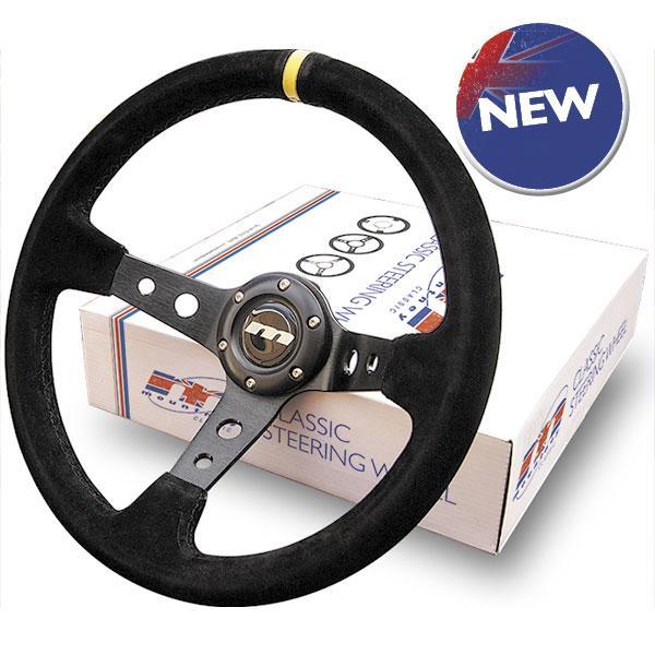 Mountney 340mm 3 Spoke deep dish Black alcantara rally drift steering