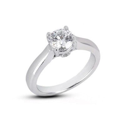 0.40 CT D-VS2 Round Cut Earth Mined Certified Diamonds 950 PL. Sidestone Ring