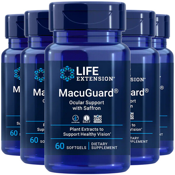 Окулярная поддержка MacuGuard с шафраном 5X60 гелей Фосфолипиды Life Extension