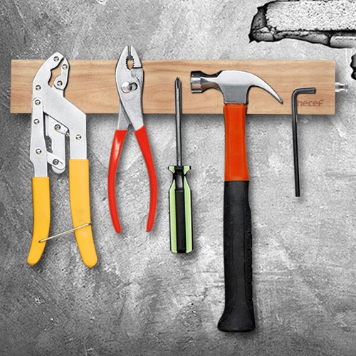 12in 30cm Magnetic Knife Strip Acacia Wood Knife Holder for All Metal Items Tool