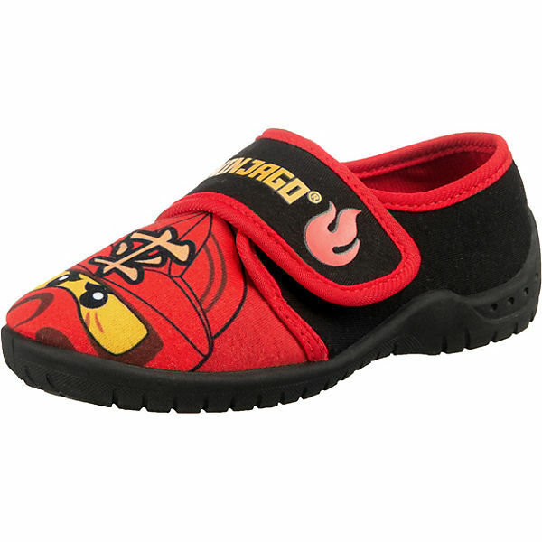 LEGO Hausschuhe Pantoffeln Pantoletten Kinder Canvas Gummisohle Ninjago Rot NEU