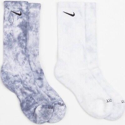 Nike Everyday Plus Cushioned Tie-Dye Crew Socks (2 Pairs) One Size Blue