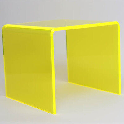 Large Acrylic Coffee Tables - Yellow Edge-Lit Material - Statement Furniture