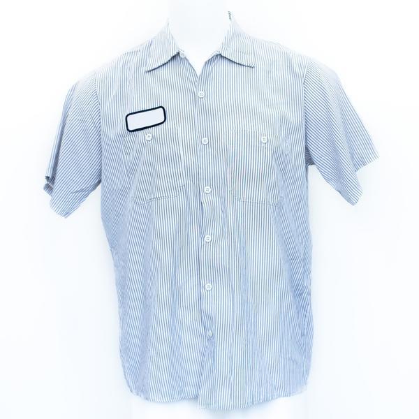 Used Work Shirts Cintas, Redkap, Unifirst, G&K White/Gray Stripe