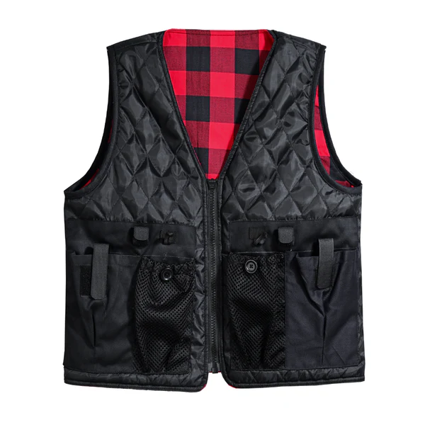LVAD Red Flannel Vest – Stylish & Comfortable Wear for LVAD Users, Size Large