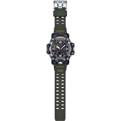 Pre-owned Casio G-shock Mudmaster Gwg-2000-1a3jf Black Red Solar Radio Mens Watch