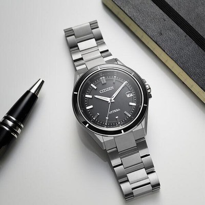 Pre-owned Citizen Attesa Act Line Cb3030-76e Black Eco-drive Titanium Men Watch In Box