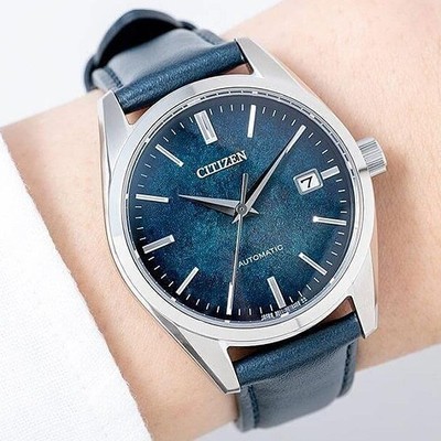 Pre-owned Citizen Collection Nb1060-12l Blue Lacquer Dial Men's Wristwatch In The Box