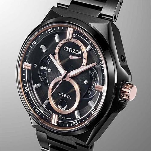 Pre-owned Citizen Bu0065-64e [eco Drive Ring Solar Act Line Triple Calendar Moon Phase]