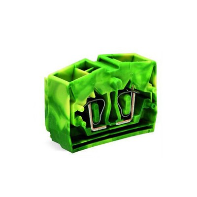 2pcs WAGO 264-357 4-Conductor Center Terminal Block 1-Pole Green-Yellow New IK
