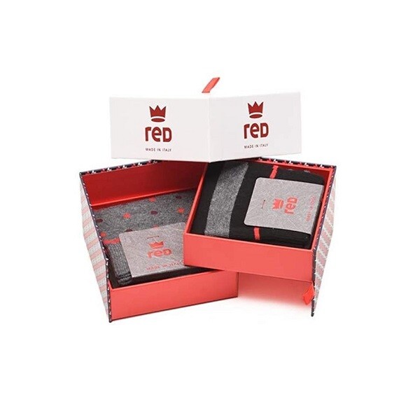 Red Secret Box с 2 парами носков Long Man Tu 2289.1oz2 Graphite Ladies Rule Dot