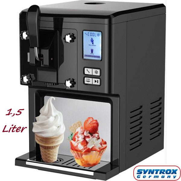 Digitale Eismaschine mit Kompressor Softeismaschine Eisbereiter Shakes 1,5L