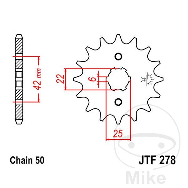 JT SPROCKETS Antriebs Ritzel 17 Zähne 530 Teilung STAHL JTF278.17
