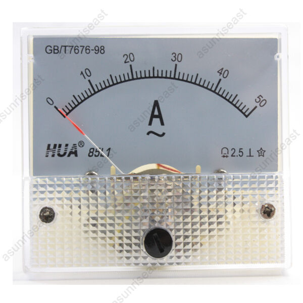 1 × Ac50a Analog Panel Apm Current Meter Ammeter Gauge 85l1 Ac0-50a 