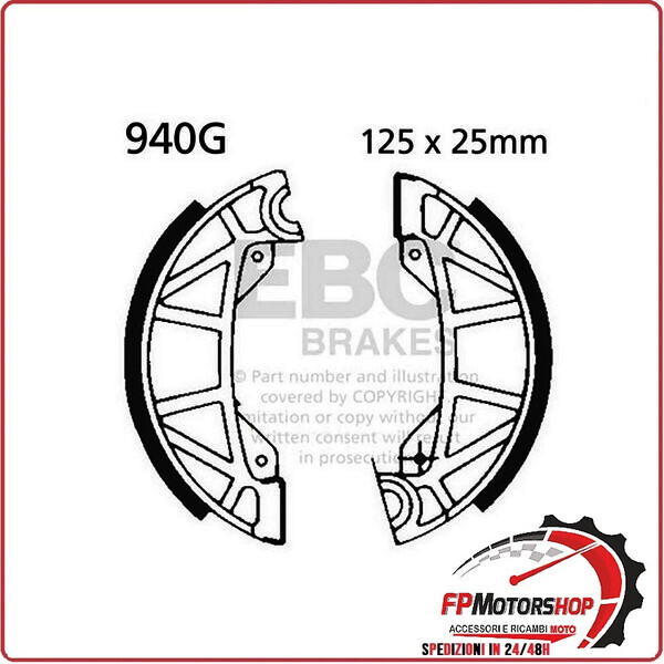GANASCE FRENO PER MOTO ACCOSSATO CROSS/ENDURO 80/120 84> SCANALATE EBC 940G CE