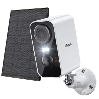 ieGeek Security Camera Wirless WiFi 2K HD Solar Powered Waterproof IP65