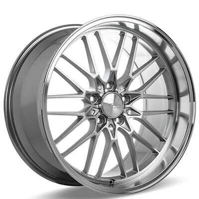 (4) 19'' Staggered Ace Alloy Wheels AFF04 Silver with Machined Face Rims(B43)