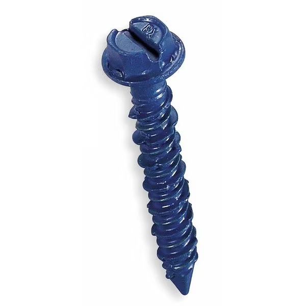 Tapcon Concrete Screws 1/4 Inch x 1 1/4 Hex Head Blue 100 Pack Steel