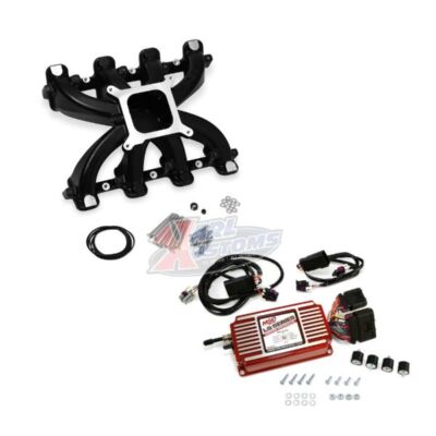 Holley 300-131BK LS3 Single Plane Black Carb Intake & MSD 6014 Red Ignition Box