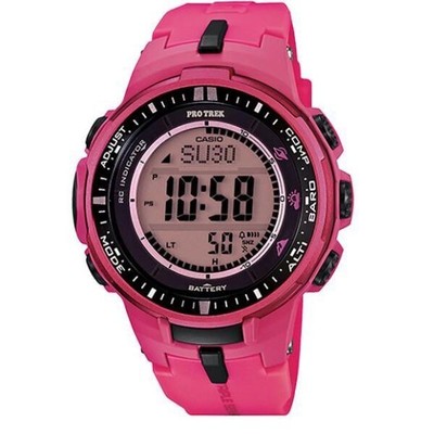 Casio Protrek Triple Sensor V3 Solar Atomic Series Watch PRW3000-4B Pink Color
