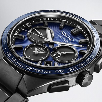 Pre-owned Seiko Astron Nexter Sbxc121 Navy Titanium Gps Radio Solar Men's Watch In Box