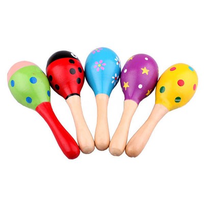 Cute Toddler Baby Kids Sound Music Toys Wood Toy Rattle Sand Hammer Musical Gift