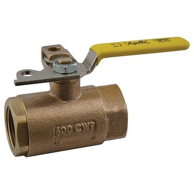 Bronze Ball Valve 1/2 Inch FNPT Inline Air Valve 600 PSI Locking Handle