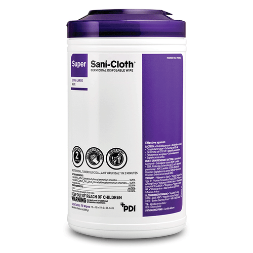 PDI P86984 Super Sani-Cloth Germicidal Disinfectant Wipes Extra Large 75/Can