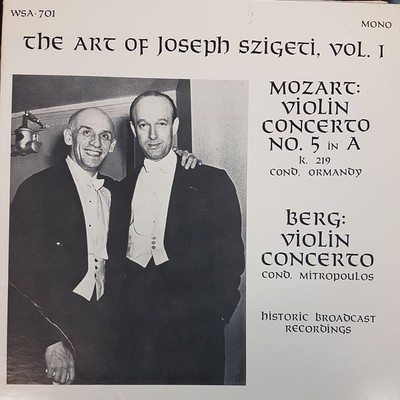 その他 Art of Szigeti-Volume 1 Joseph Szigeti, The Art Of , Vol.1, (LP, Mono), NM or M