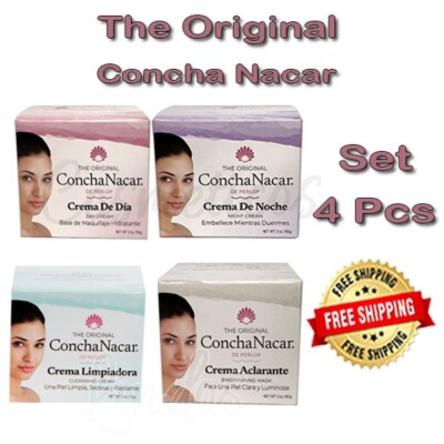 CONCHA NACAR CREAM, 1 DAY, 1 NIGHT, 1 BRIGHTENING, 1 CLEANER (Set 4Pcs)  56gr