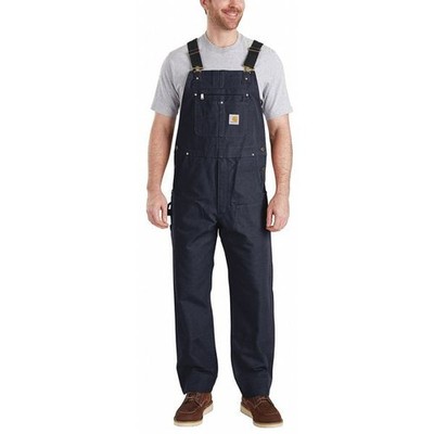 Mens Bib Overalls Cotton Work Pants Navy 36x34 12oz Heavy Duty Zipper