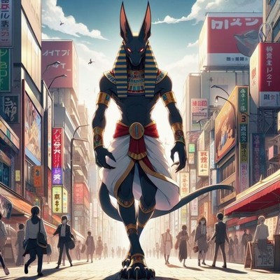 Anubis Anime Style AI Digital image picture photo wallpaper