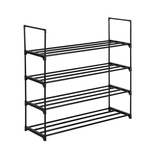4 Tiers Shoe Rack Shoe Tower Shelf Storage Organizer Black S