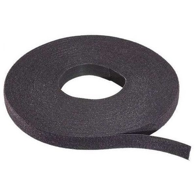 Hook Loop Cable Tie Roll 75ft Black 3/4in Cut to Length Wrap Nylon 50lb Strength