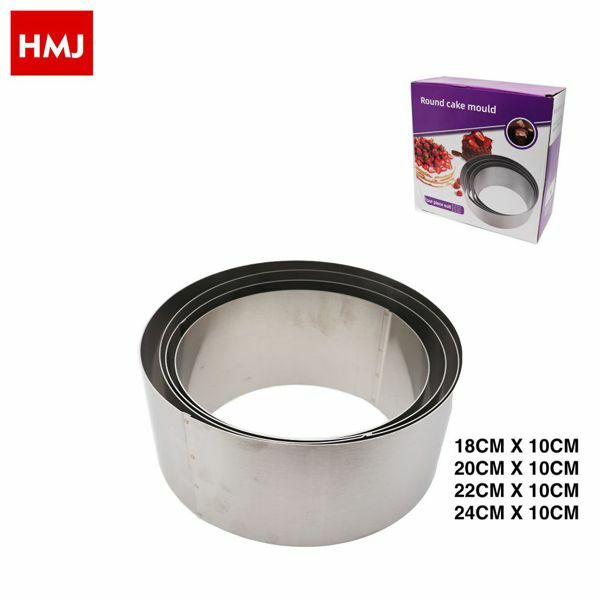Set 4 Pezzi Cerchio Anello Per Torta Dolci Regolabile Rotonda Forma hmj