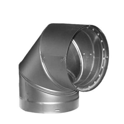 DuraVent 6DVL-E90 DVL Galvanized Double Wall Stove Pipe 90 Degree Elbow In Black