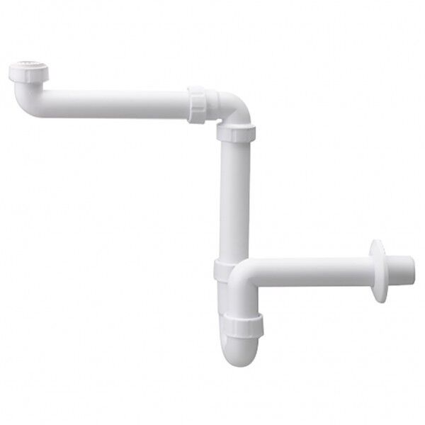 HAAS Raumspar-Waschtisch-Siphon höhenverstellbar 1 1/4'', DN 32, Kunststoff weiß