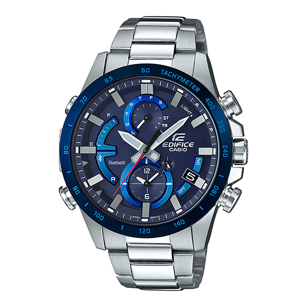 Pre-owned Casio Edifice Eqb-900db-2ajf Chronograph Bluetooth Solar Watch Blue Dial 45.8mm