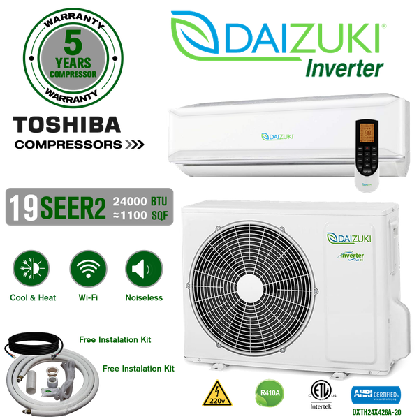 24000BTU Air Conditioner Mini Split 19 SEER2 INVERTER AC Ductless Heat Pump 220V